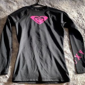 Roxy black water shirt/rash guard size small